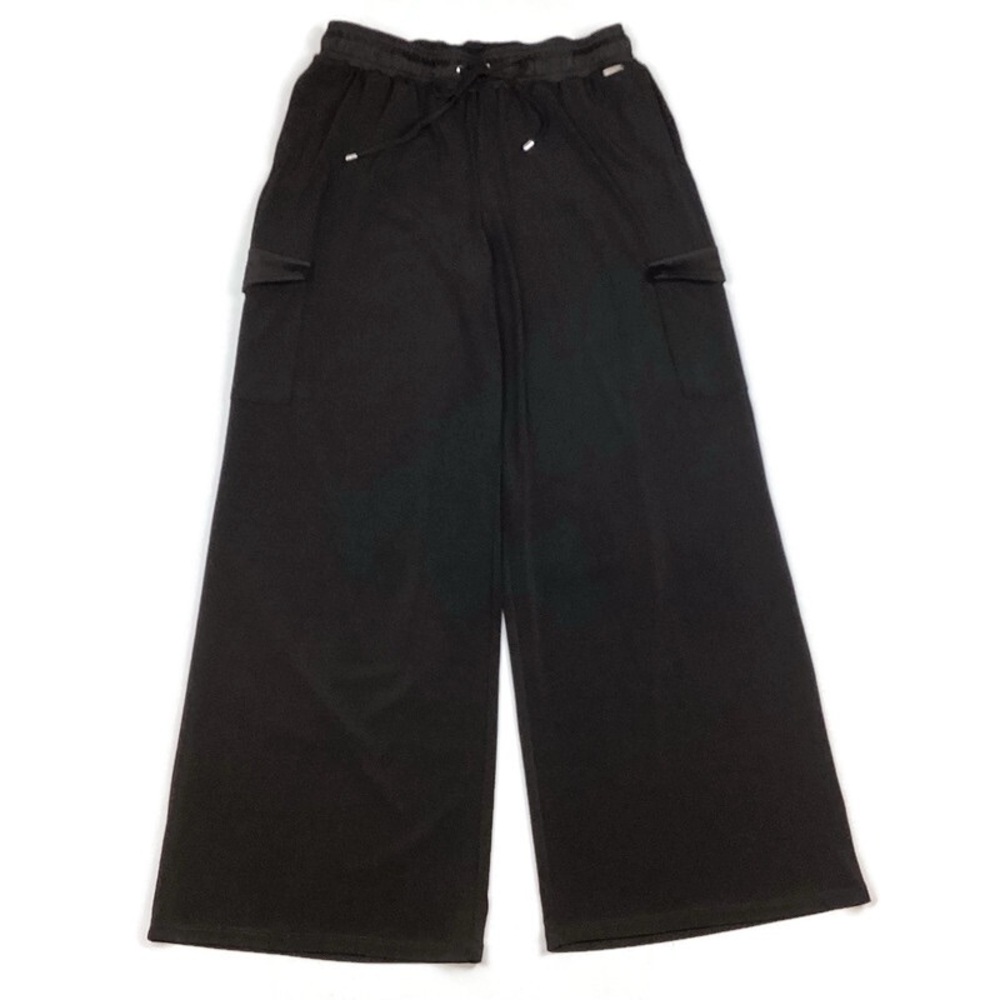 Calvin Klein Black Wide Leg Stretchy Pull On Pants with Pockets NWOT